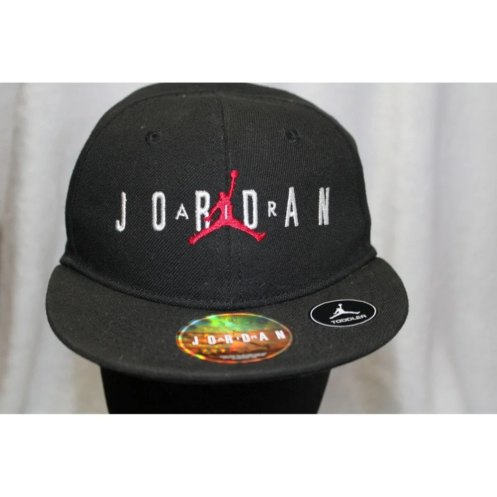 Jordan Toddler Black Snapback Hat Jumpman Logo Flat Brim Cap 525663-023